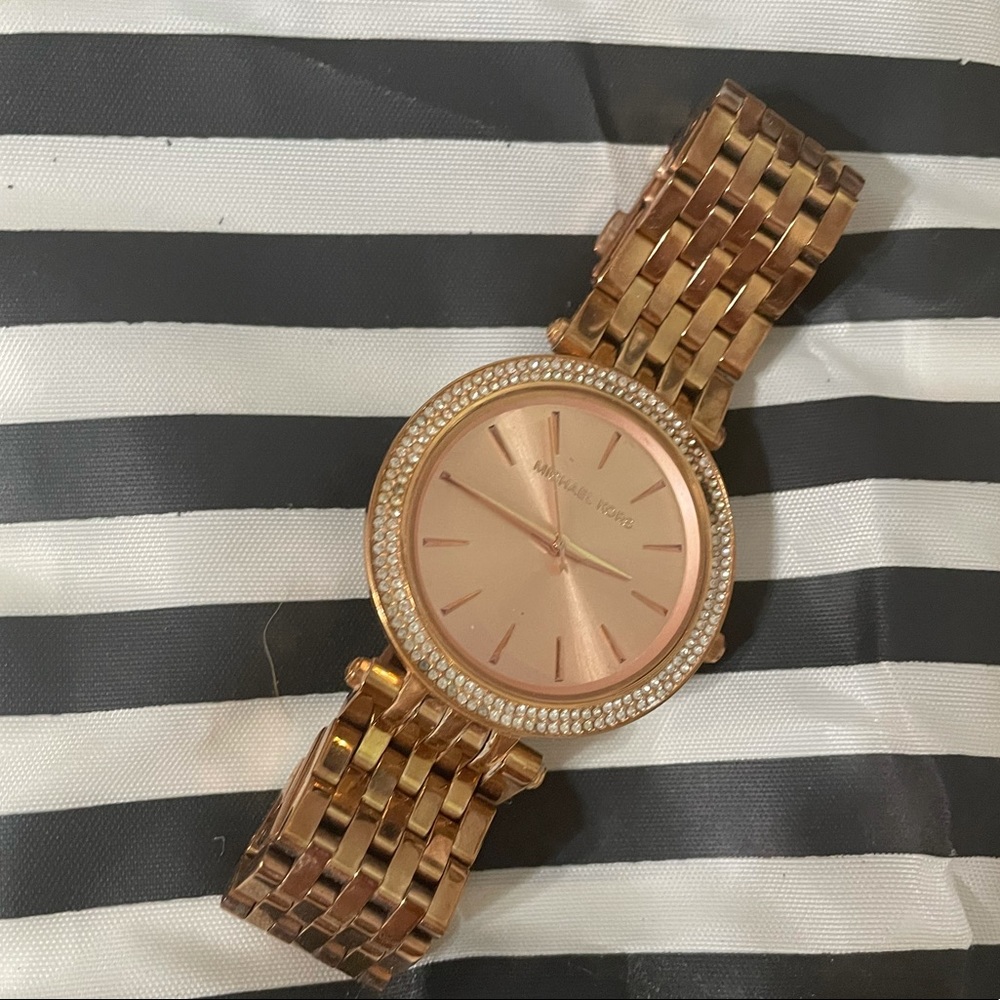 MK Darci Pavé Rose Gold-Tone Watch